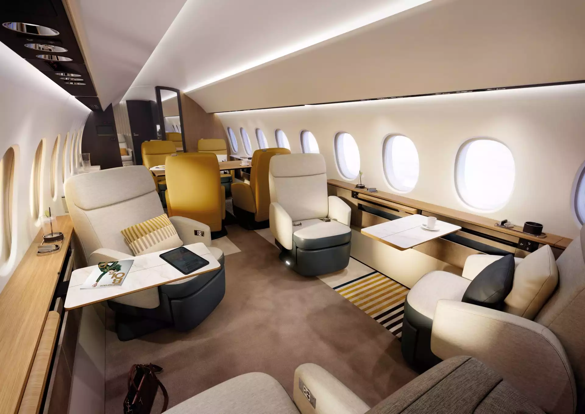 Dassault Aviation a étiré les dimensions de la cabine pour son Falcon 10X.