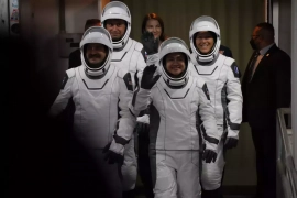 L’équipage de Crew 12 sur le pas de tir